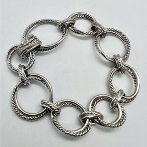 David Yurman Crossover Infinity Loop Circle Cable Chain Bracelet with Diamonds